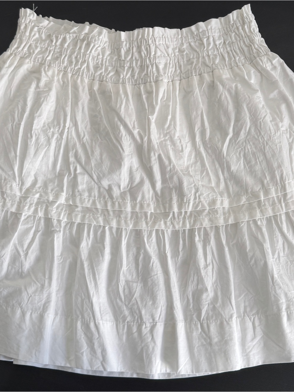 Anthropologie White Tiered Mini Skirt